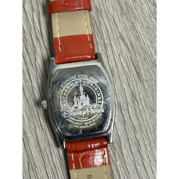 Disney Mickey Mouse Watch Womens 3D Mickey Roman Numerals Red Band UNTESTED - Picture 4 of 8